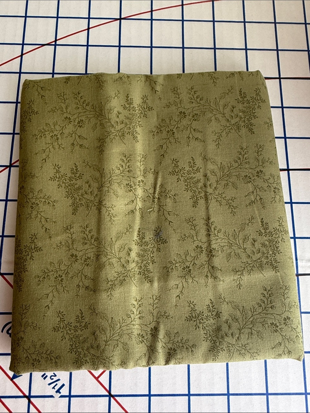 3 Yds Sage Green Tonal Floral Cotton Fabric 18” Wide Botanical Quilting - Picture 6 of 12